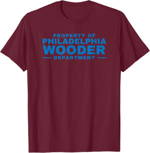 Funny Philadelphia Wooder Department Philly City Hall Parody T-Shirt - T-Shirt | Maroon