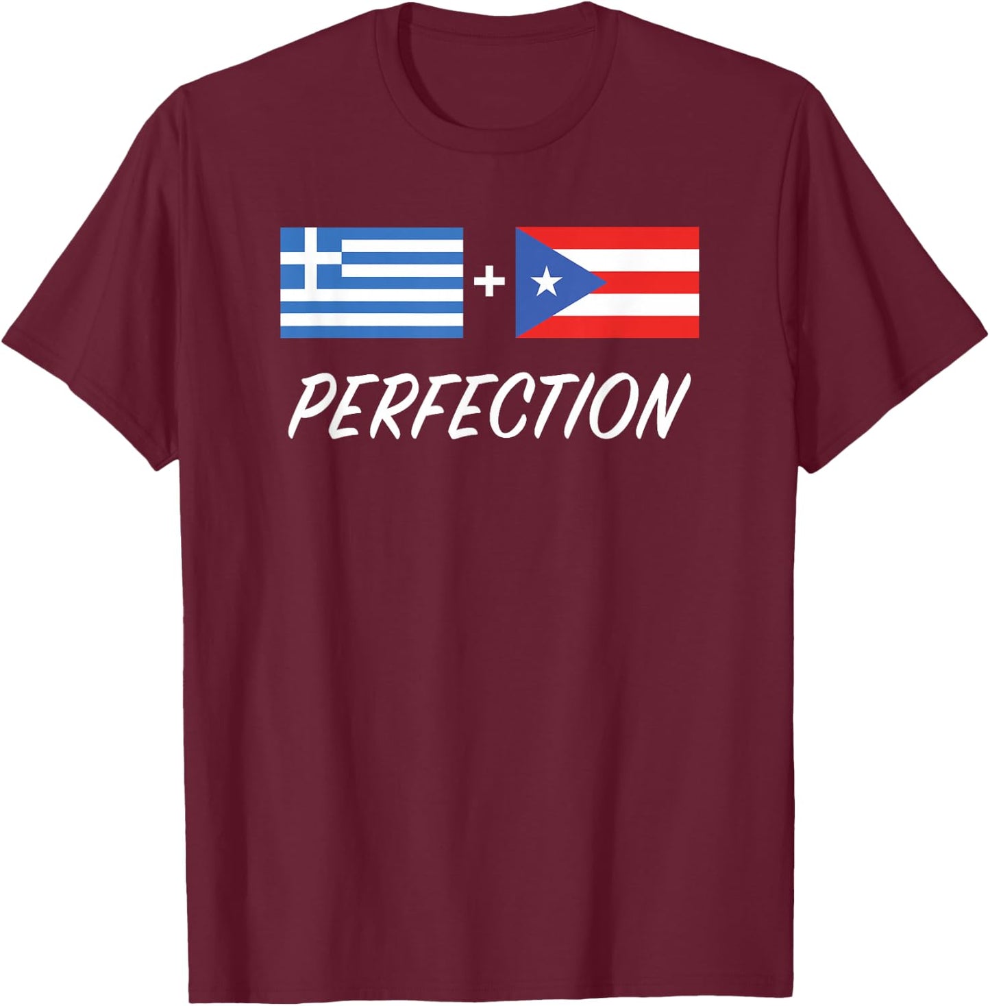 Greek Puerto Rican Flag Greece Puerto Rico Heritage T-Shirt - T-Shirt | Maroon