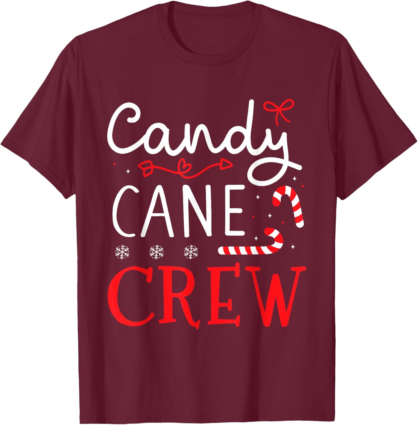 Christmas candy cane crew for family and cousin xmas T-Shirt - T-Shirt | Maroon