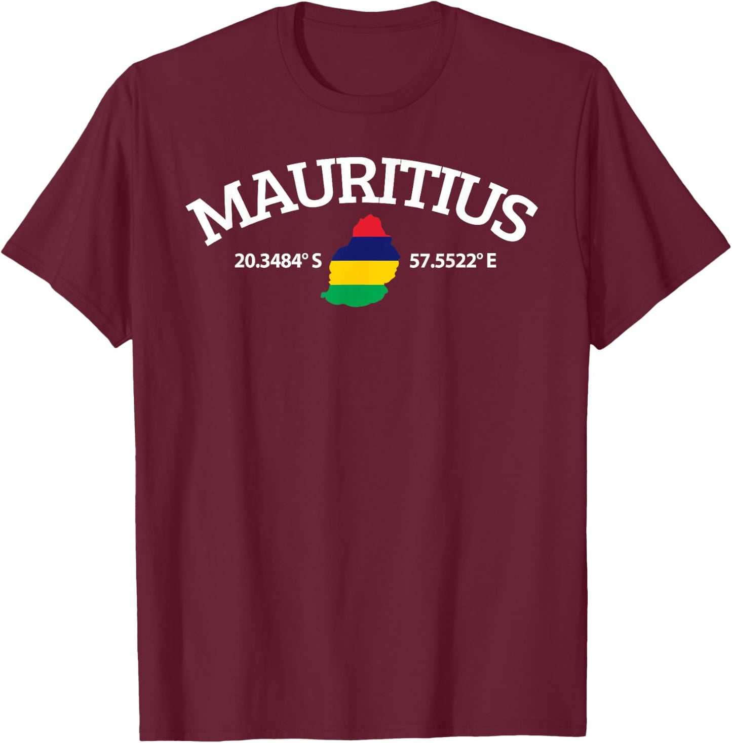 Mauritius Flag Lover T-Shirt - T-Shirt | Maroon