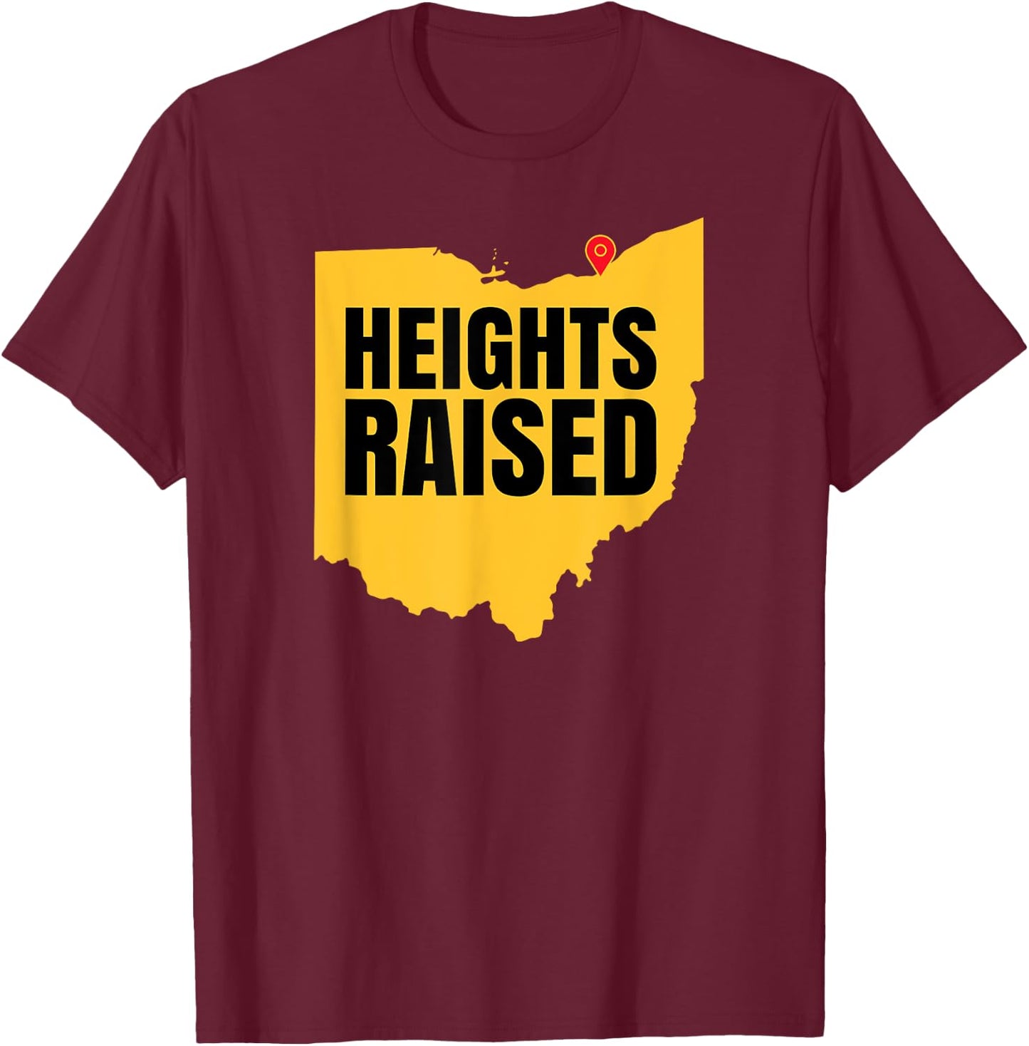 Heights Raised - The Cleveland Heights 2023 T-Shirt - T-Shirt | Maroon