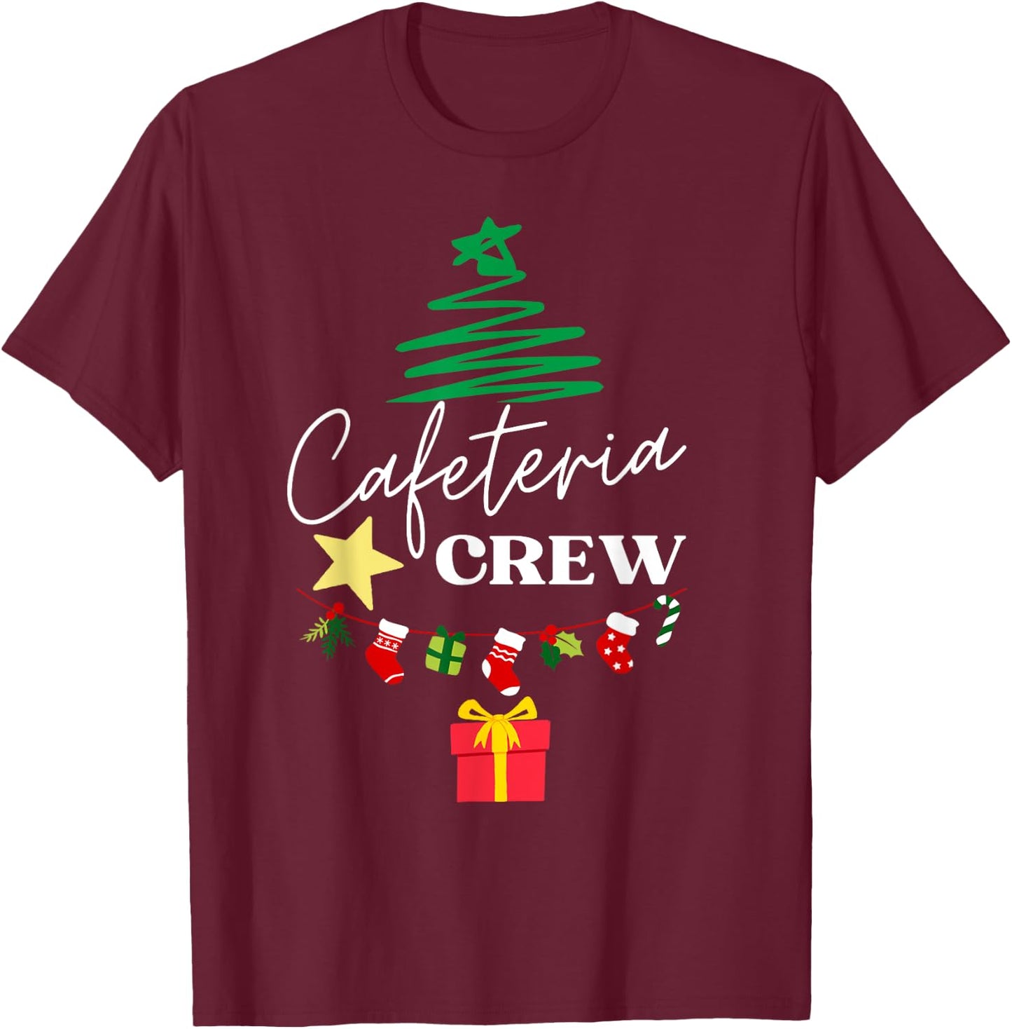Cafeteria Lunch Lady Crew Christmas Matching Women's Christmas - Black, Small T-Shirt - T-Shirt | Maroon