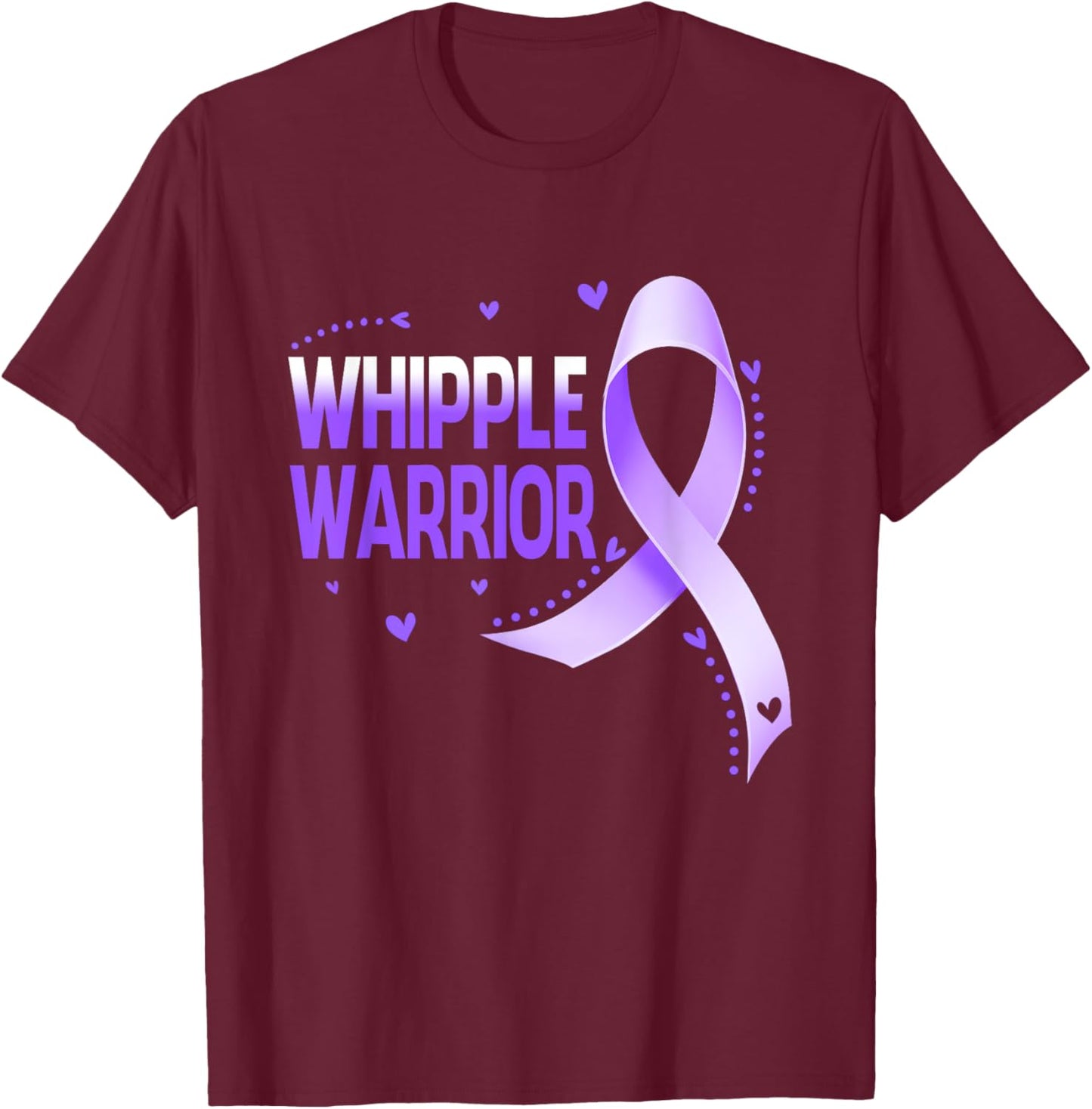 Whipple Warrior Pancreatic Cancer Awareness Ribbon T-Shirt - T-Shirt | Maroon