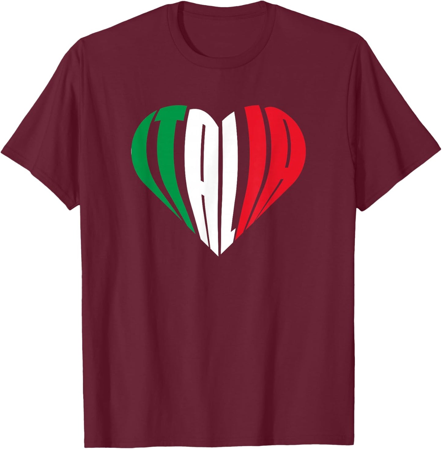 Proud Italian - Italia Design - Italian Heart I Love Italia T-Shirt - T-Shirt | Maroon