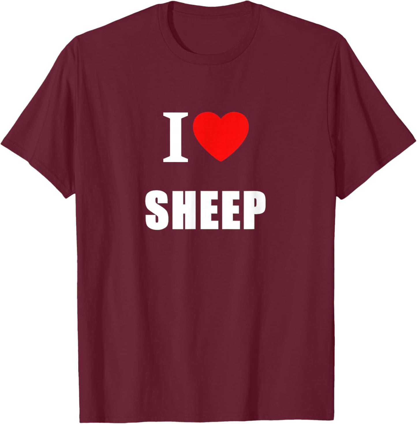 I Love Sheep Vintage Classic Heart Men Women Kids T-Shirt - T-Shirt | Maroon