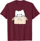 Coworker Pet Swagazon Associate Cute Cat in Cardboard Box Men Women T-Shirt - T-Shirt | Maroon