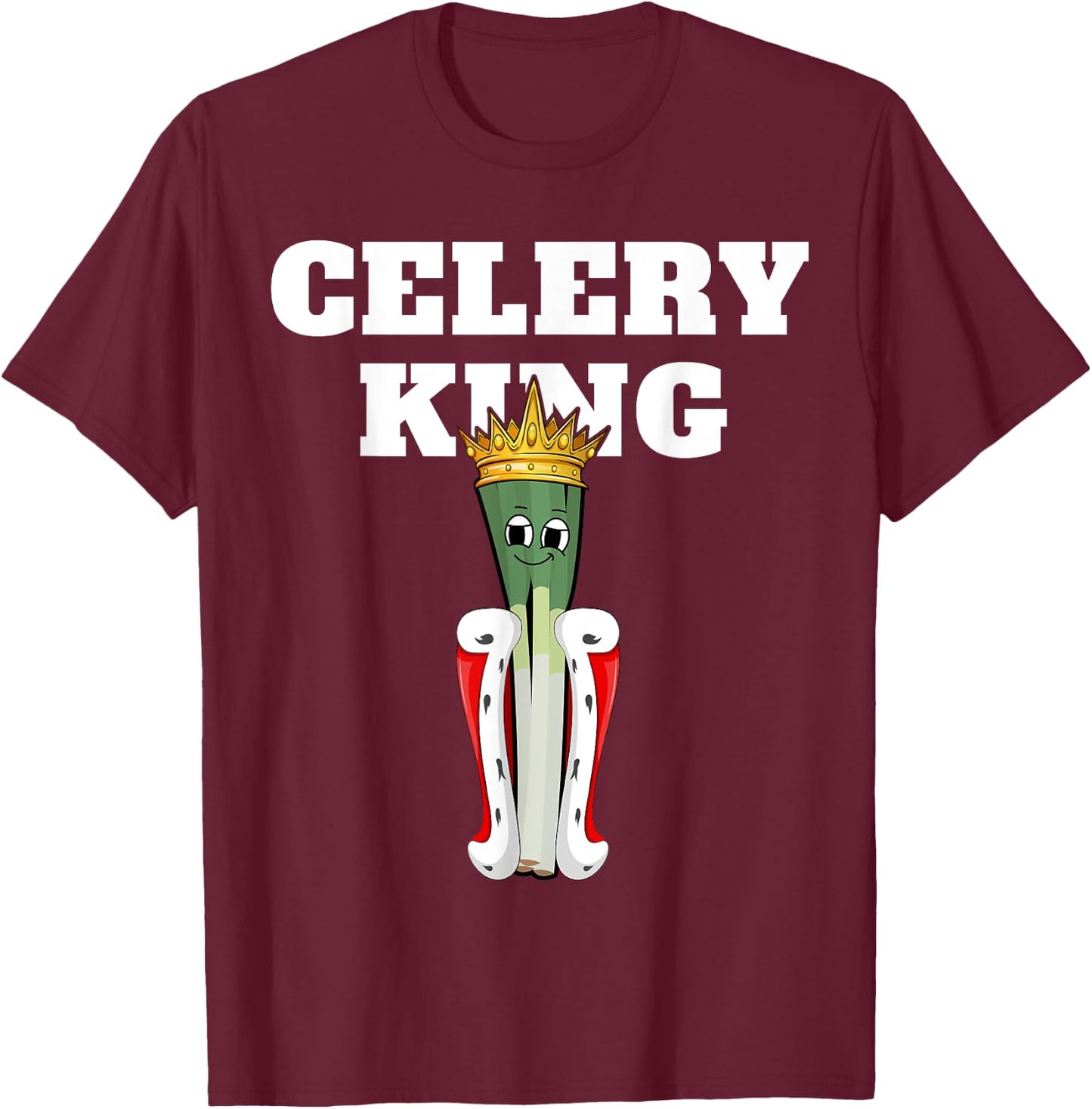 Celery King | Celery | Boys Celery T-Shirt - T-Shirt | Maroon