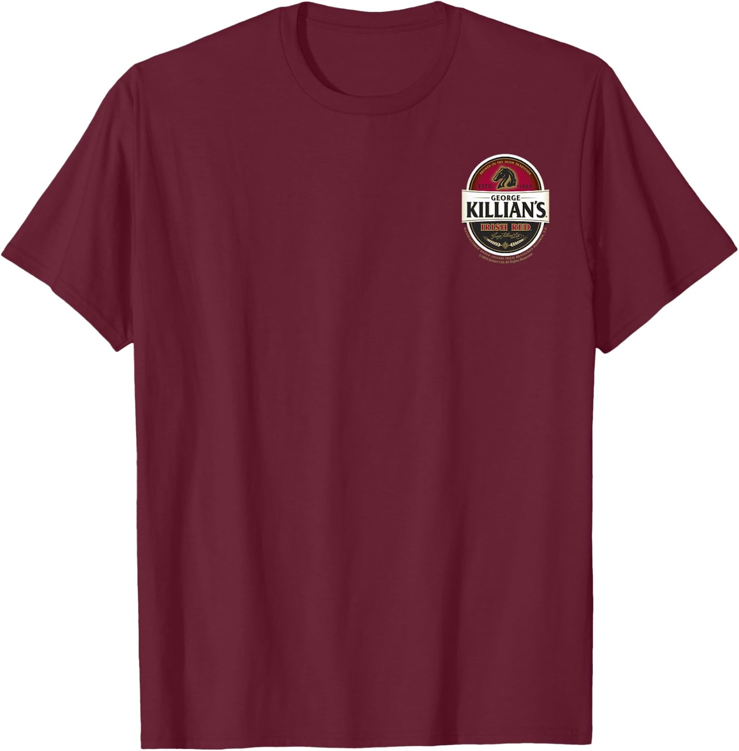 Coors Brewing Company George Killian's Small Pocket Logo T-Shirt - T-Shirt | Maroon