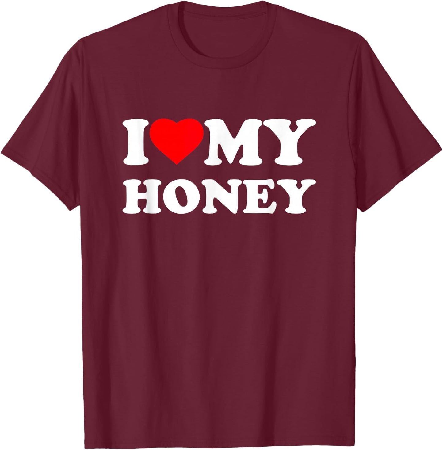 I Love My Honey Heart Family Grandma T-Shirt - T-Shirt | Maroon