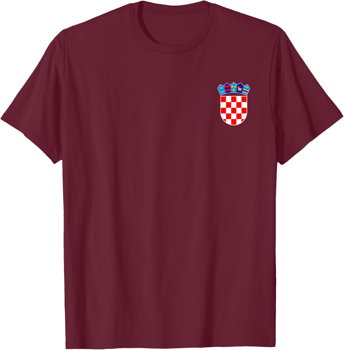 Croatia Flag and Coat of ARMS Zagreb Dubrovnik T-Shirt - T-Shirt | Maroon