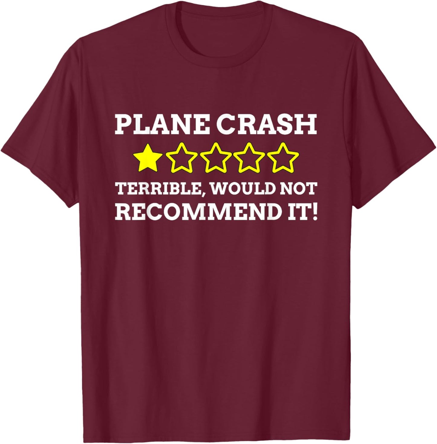 Funny Plane Crash T-Shirt - T-Shirt | Maroon