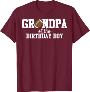 Grandpa 5 of the Birthday Boy Football Lover First Birthday T-Shirt - T-Shirt | Maroon