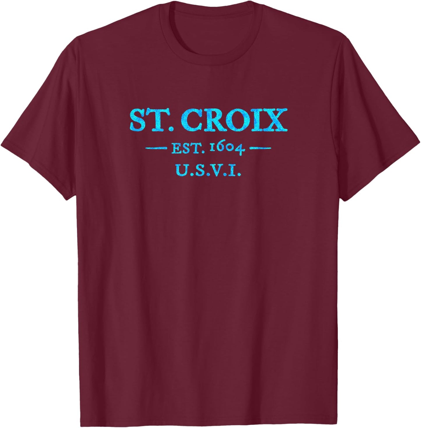 St Croix Retro Throwback Letter Colorful Vacation Souvenir T-Shirt - T-Shirt | Maroon