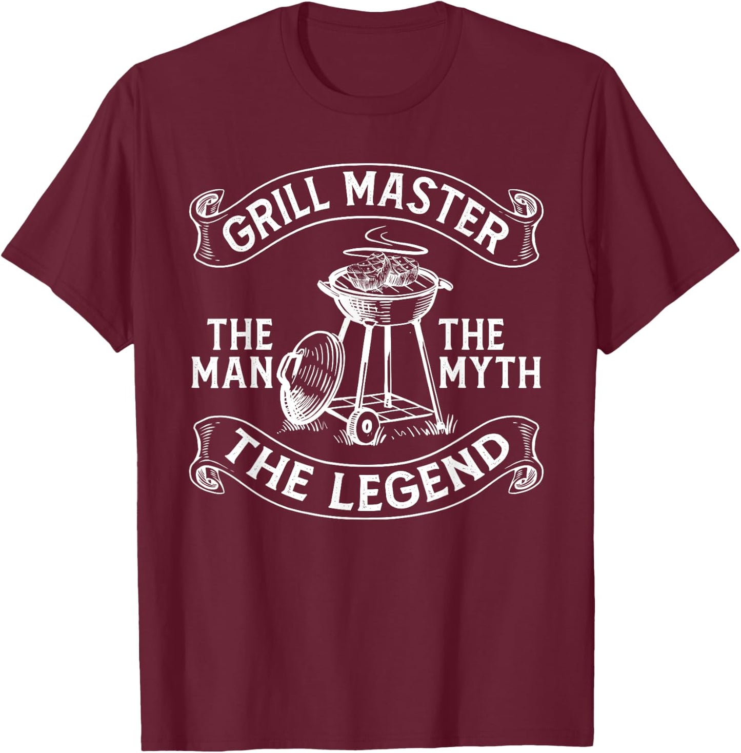 Funny BBQ Smoker Grill Master The Man The Myth Legend T-Shirt - T-Shirt | Maroon