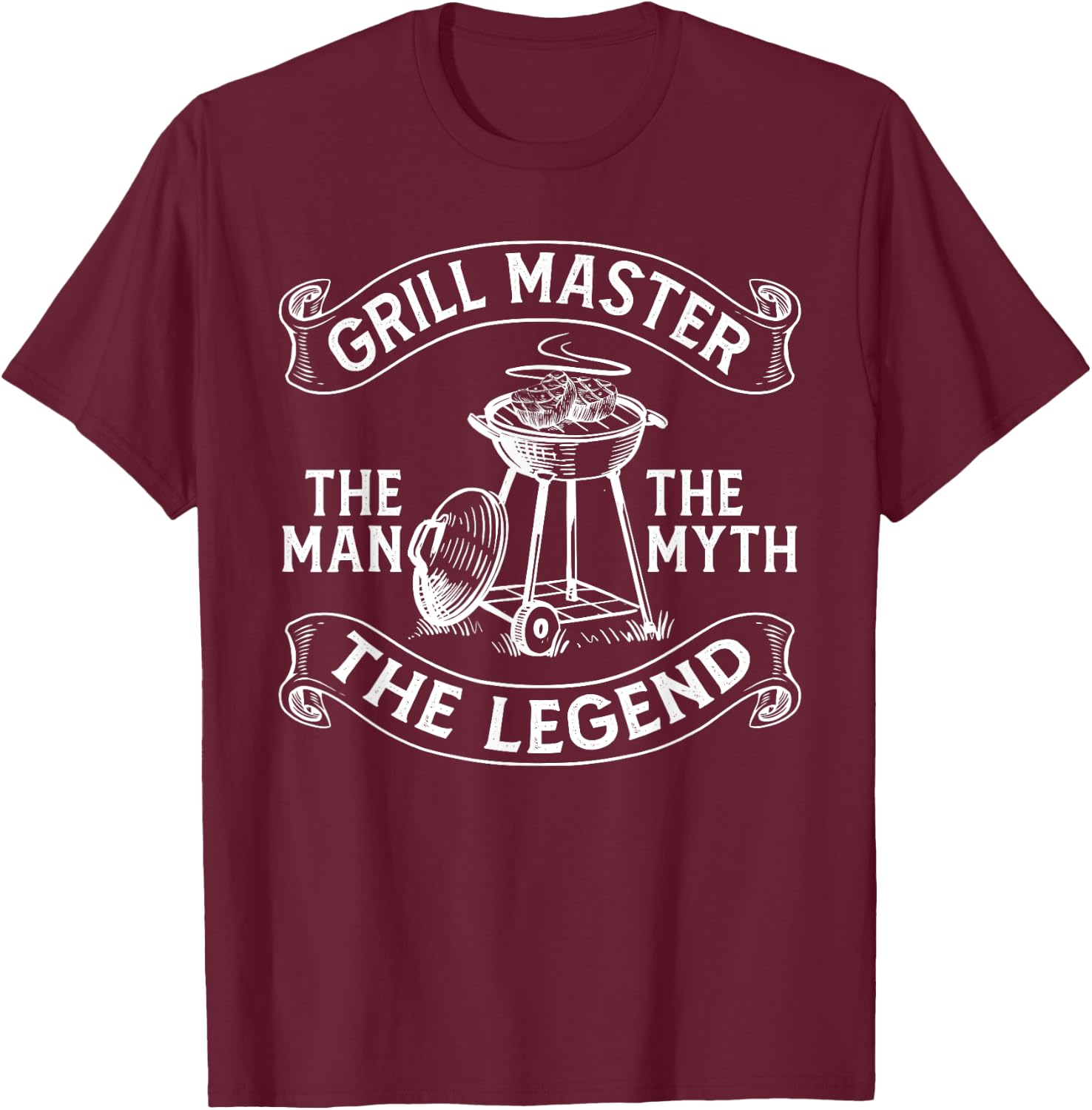 Funny BBQ Smoker Grill Master The Man The Myth Legend T-Shirt - T-Shirt | Maroon