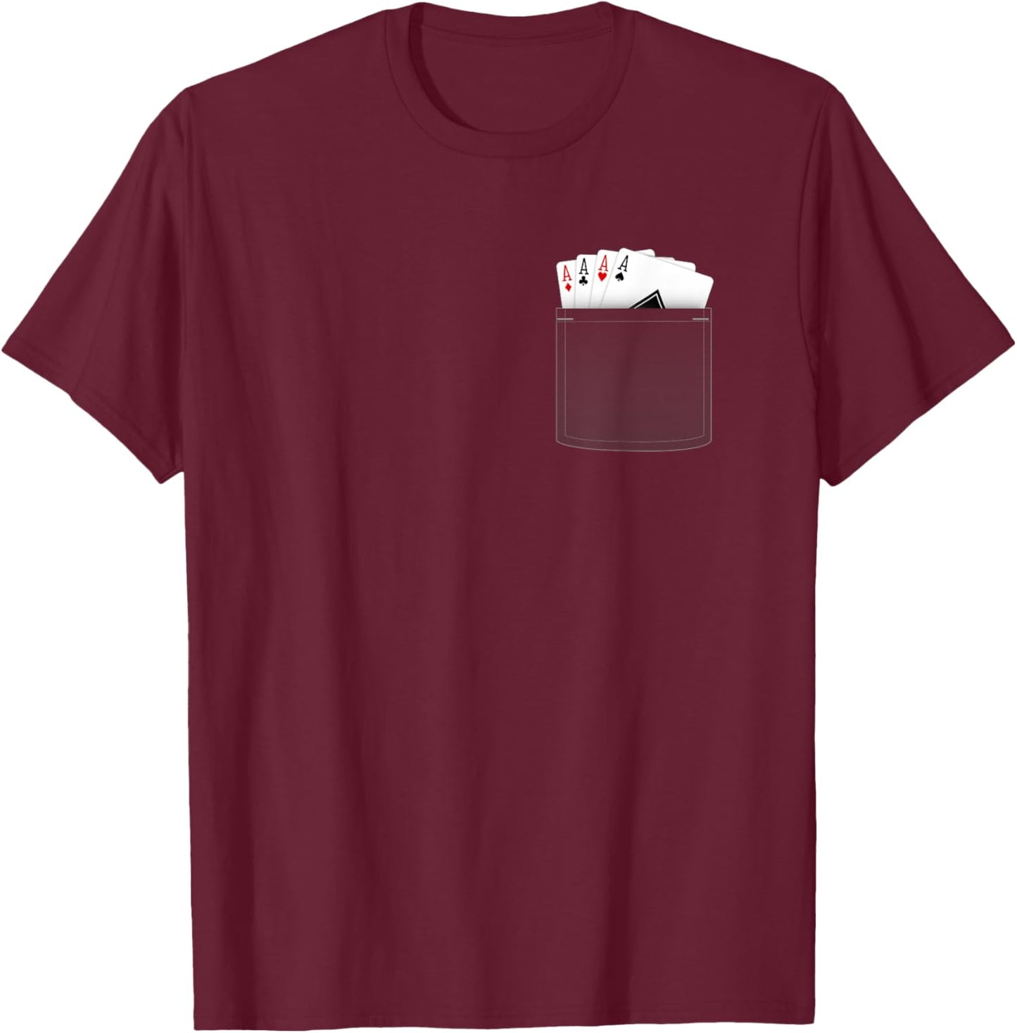 Pocket Aces - 4 Aces Poker T-Shirt - T-Shirt | Maroon
