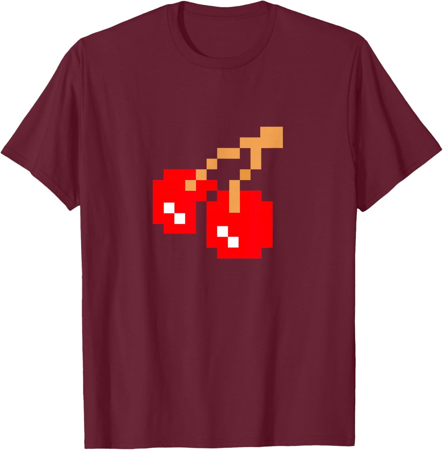 Cherries Cherry Pixel 8-bit Arcade Game Matching Costume Man T-Shirt - T-Shirt | Maroon