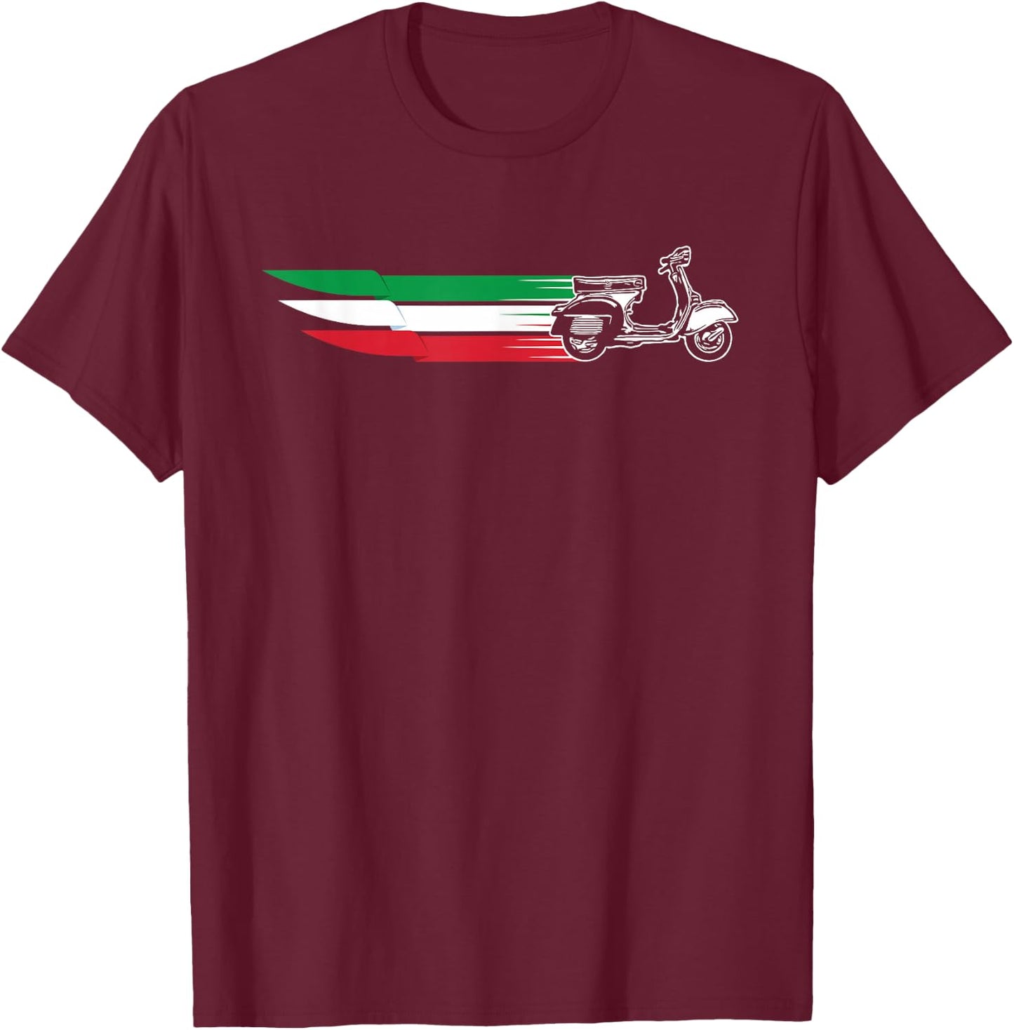 Tricolore - Italian Flag Italian Scooter T-Shirt - T-Shirt | Maroon
