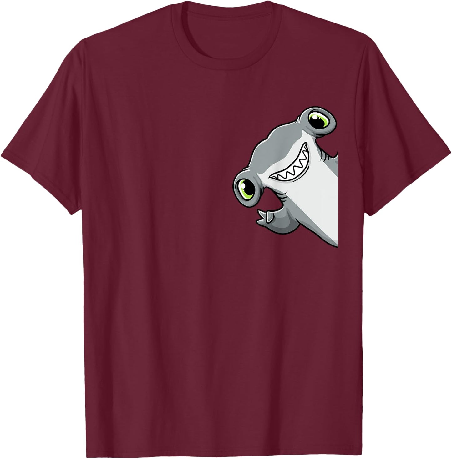 Hammerhead Shark From Side T-Shirt - T-Shirt | Maroon