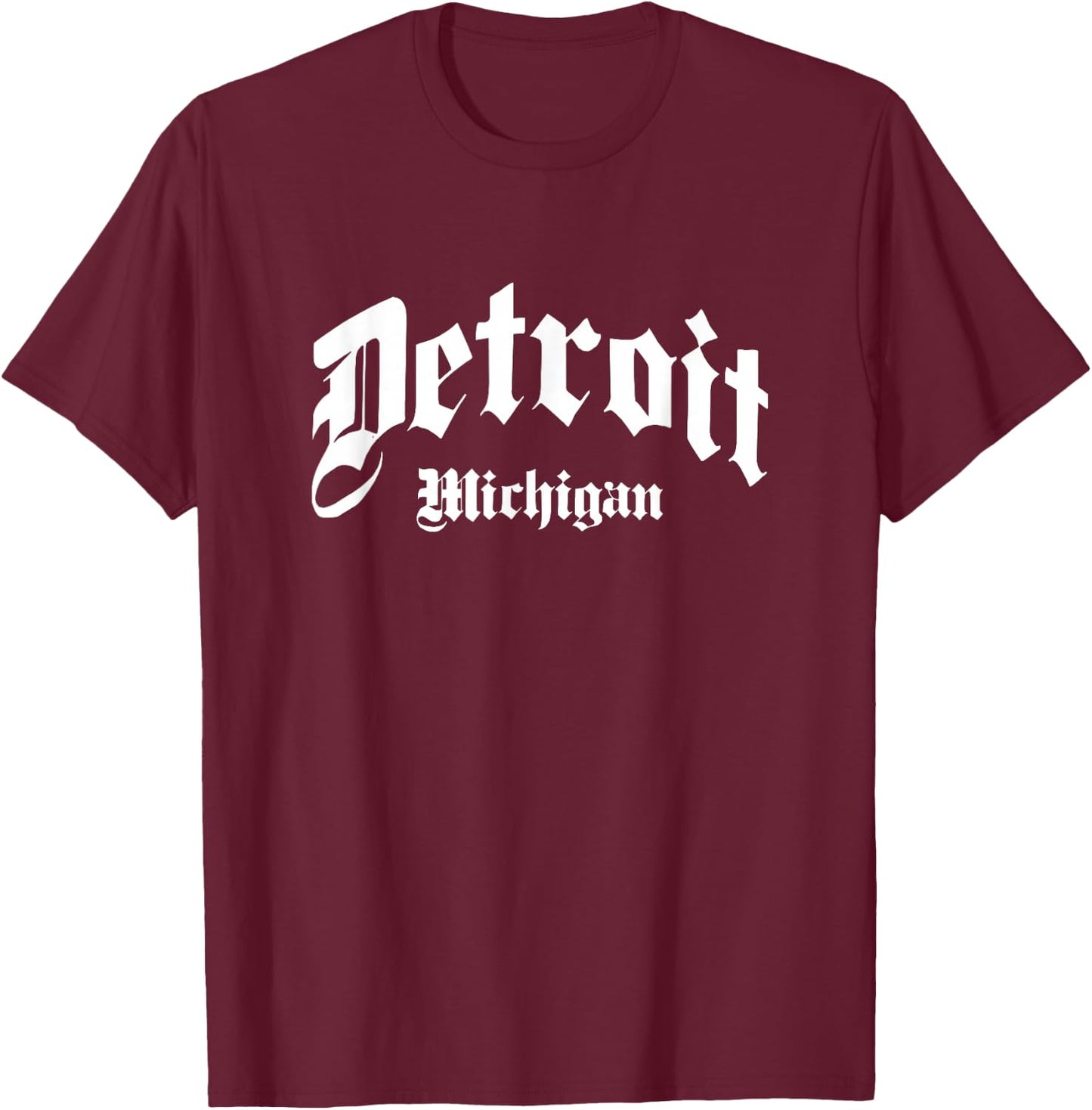 Detroit - Michigan - Old School Design - Classic T-Shirt - T-Shirt | Maroon