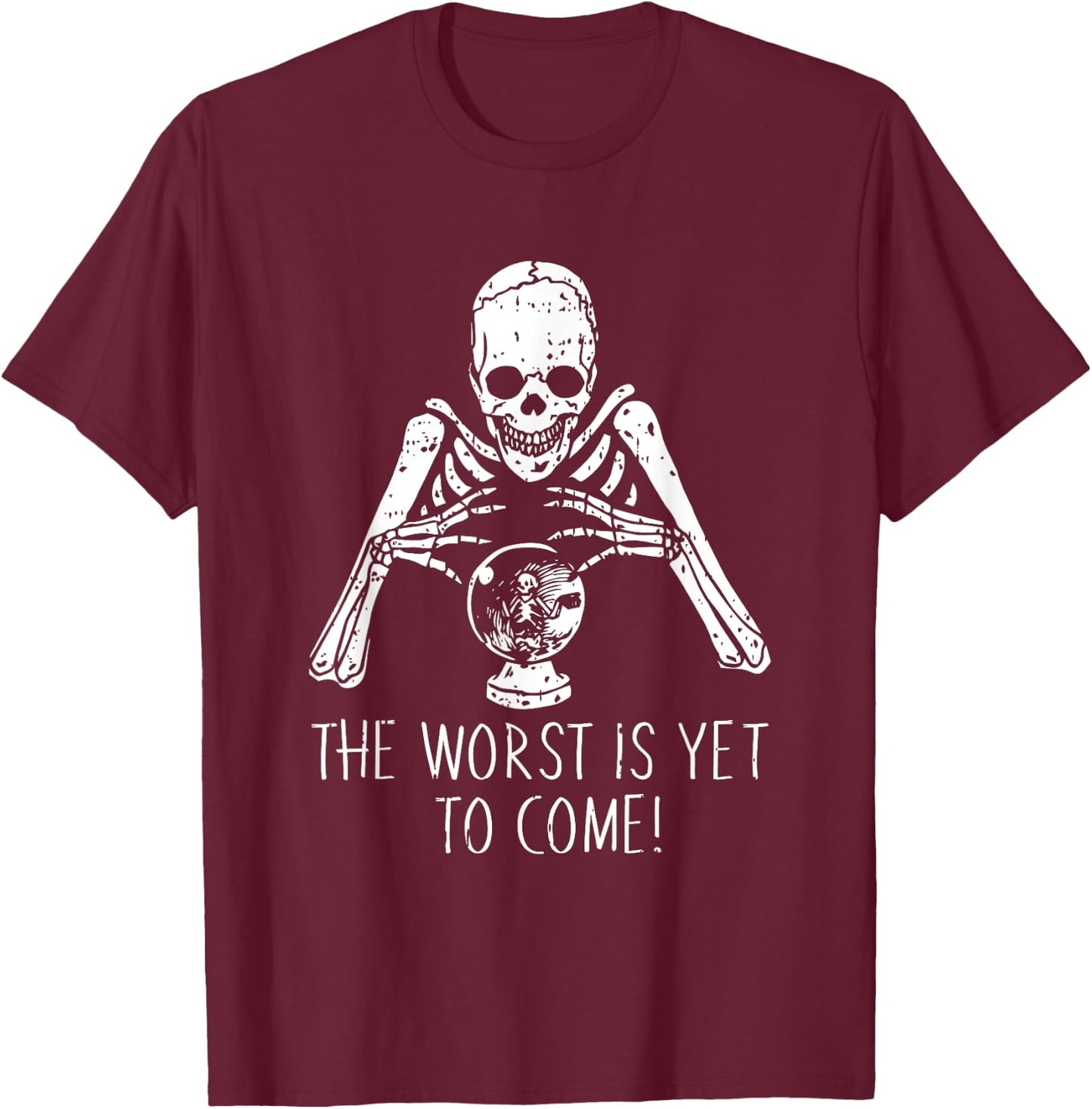Fortune Teller Halloween Costume Funny Skull Skeleton T-Shirt - T-Shirt | Maroon
