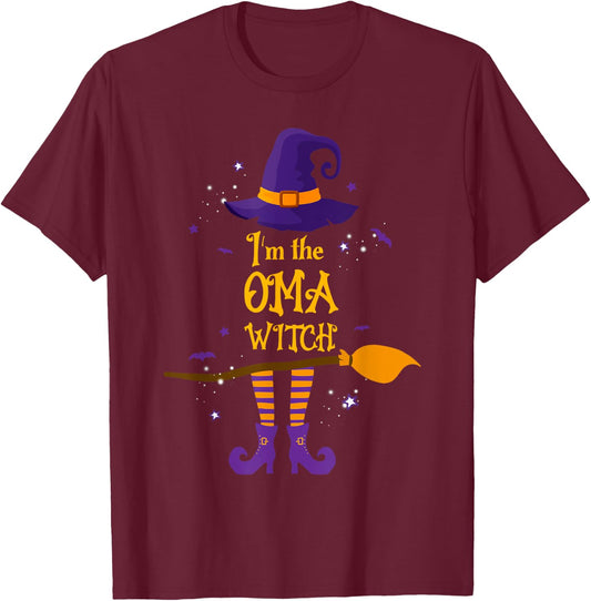 I'm The Oma Witch Costume Halloween Matching Family T-Shirt - T-Shirt | Maroon