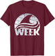 Retro Shark Fin Week 2024 Shark Lover Ocean Wildlife Summer T-Shirt - T-Shirt | Maroon