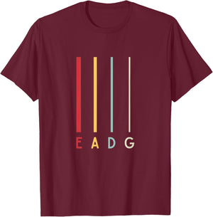 Bass Guitarist Player EADG 4 Strings Bassist Band Musician T-Shirt - T-Shirt | Maroon