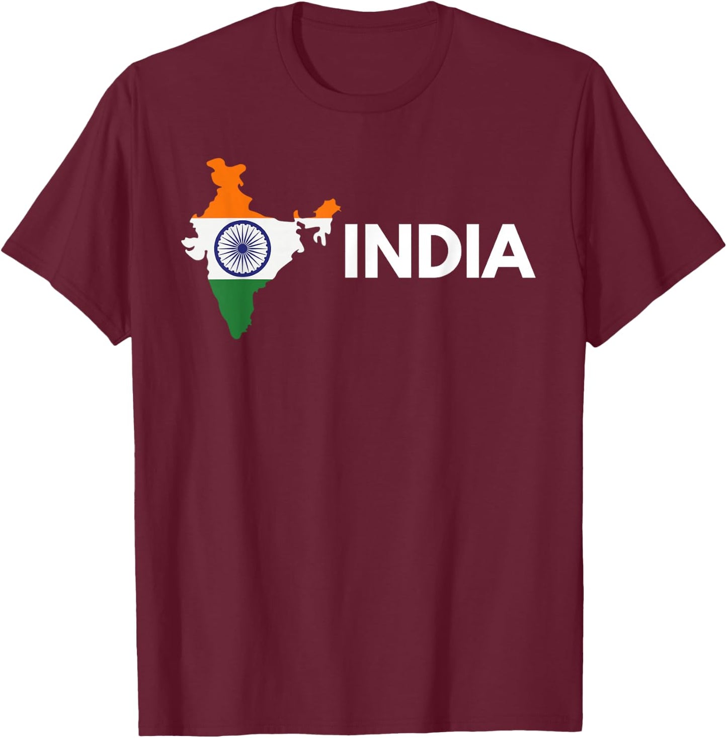 Vintage India Flag Indian Outdoor Trip in India T-Shirt - T-Shirt | Maroon