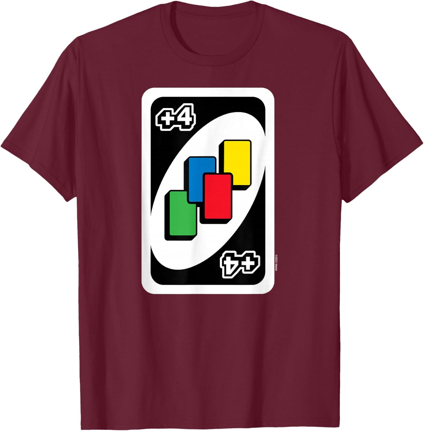 UNO - Draw Four Card T-Shirt - T-Shirt | Maroon