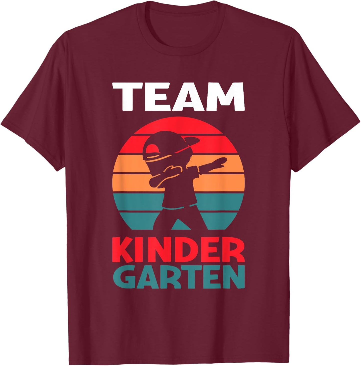 Team Kindergarten Dude Preschool Dab Dabbing Pre-K Back T-Shirt - T-Shirt | Maroon