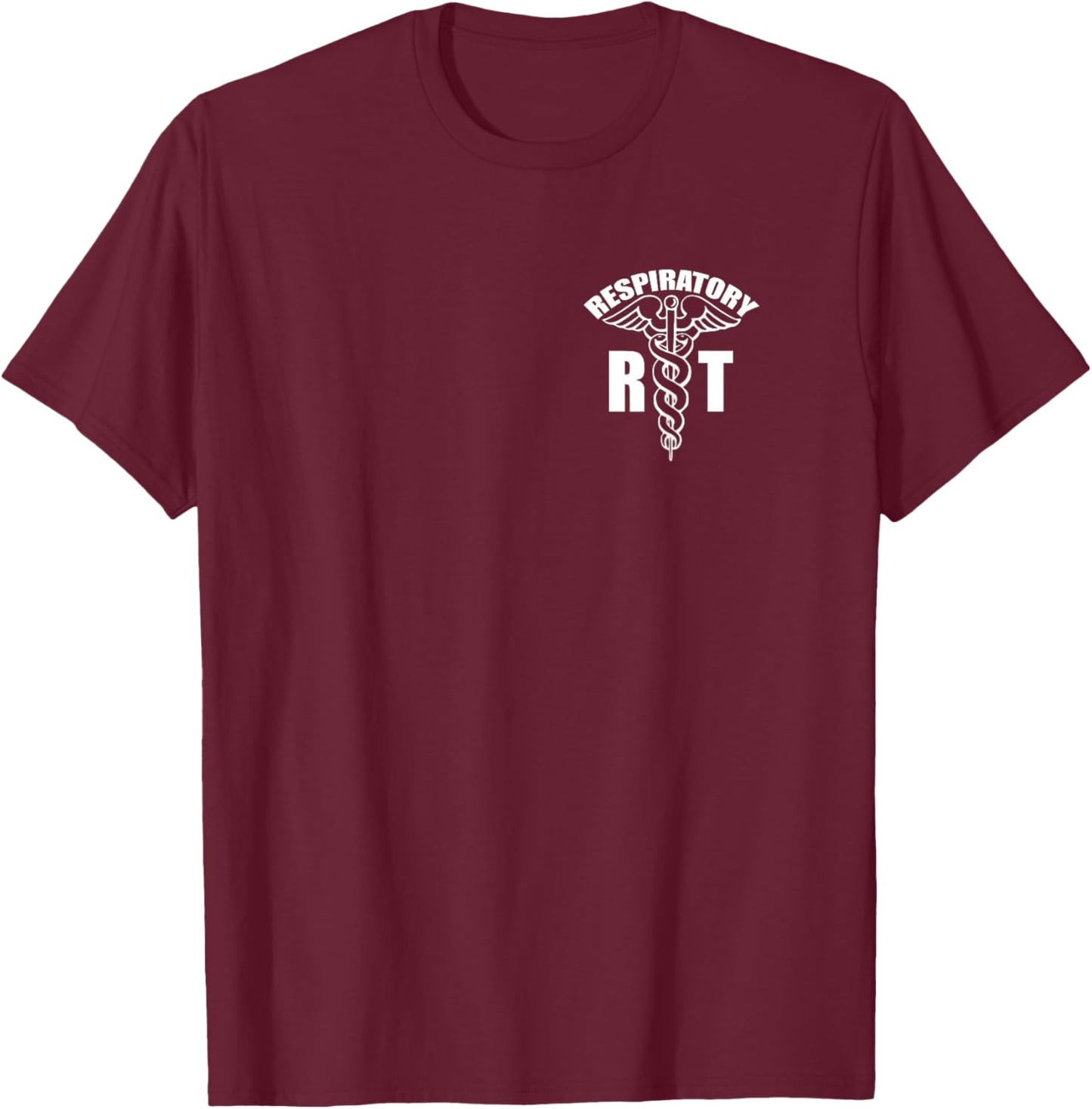 Respiratory Therapy Therapist Caduceus White (Front Design) T-Shirt - T-Shirt | Maroon