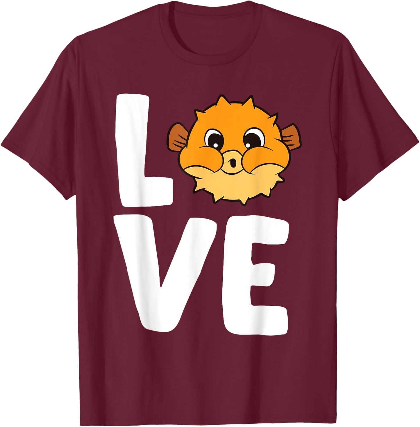 Puffer Fish Blowfish Love Pufferfish T-Shirt - T-Shirt | Maroon