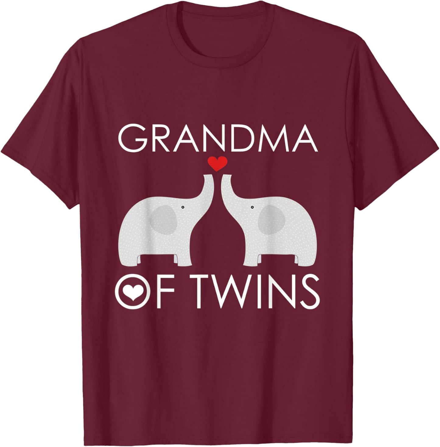 Grandma of Twins Grandmother Gifts Pregnancy Blessed T-Shirt - T-Shirt | Maroon