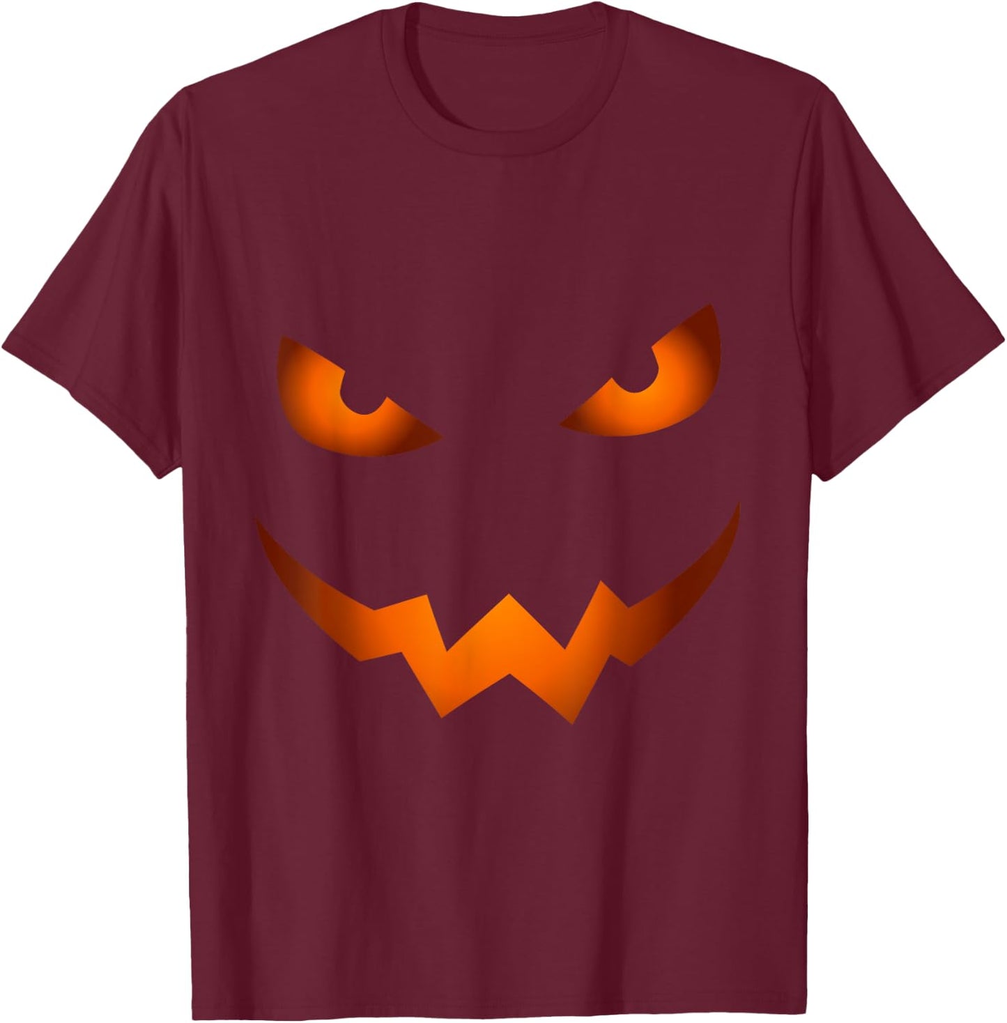 Scary Jack O Lantern Pumpkin Face Halloween Costume T-Shirt - T-Shirt | Maroon
