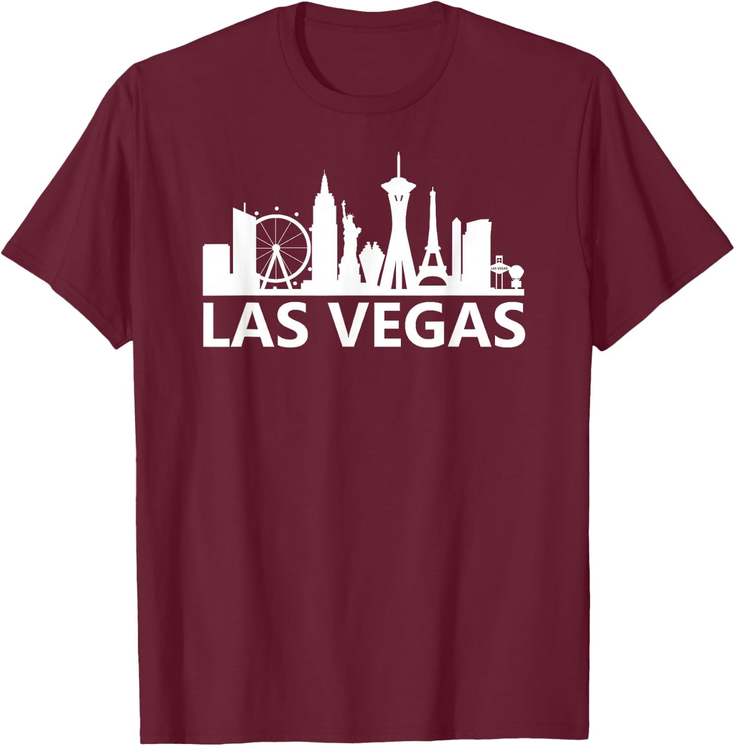 Las Vegas Skyline - Nevada - Classic T-Shirt - T-Shirt | Maroon