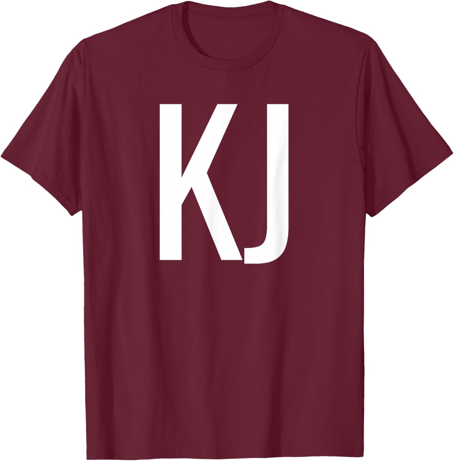KJ Bold Font T-Shirt - T-Shirt | Maroon