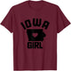 Iowa Girls' Heart State Map T-Shirt - T-Shirt | Maroon