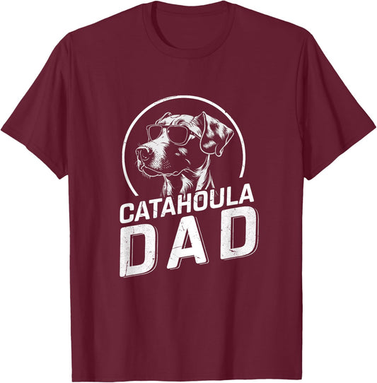 Catahoula Dad Dog Owner Gifts Men Funny Dog Dad Father's Day T-Shirt - T-Shirt | Maroon