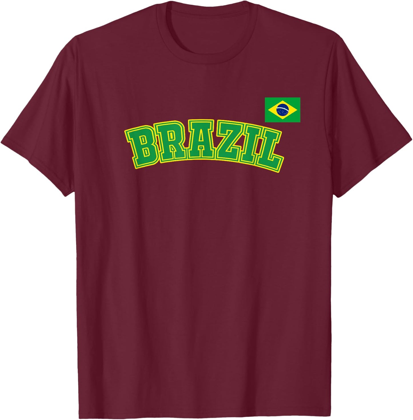 Brazil T Shirt Women Men Kids Brasil Brazilian Flag T-Shirt - T-Shirt | Maroon