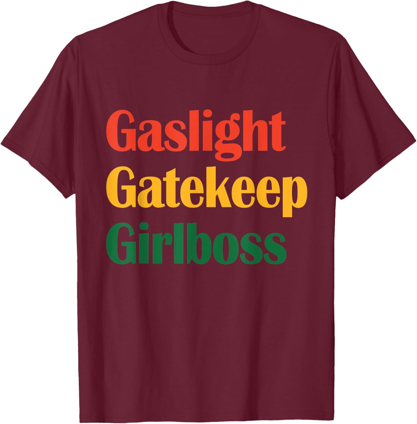 Gaslight Gatekeep Girlboss Apparel Apparel Merry Christmas T-Shirt - T-Shirt | Maroon
