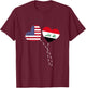 Loving USA Iraq Flag Heart Iraqi Americans Love T-Shirt - T-Shirt | Maroon