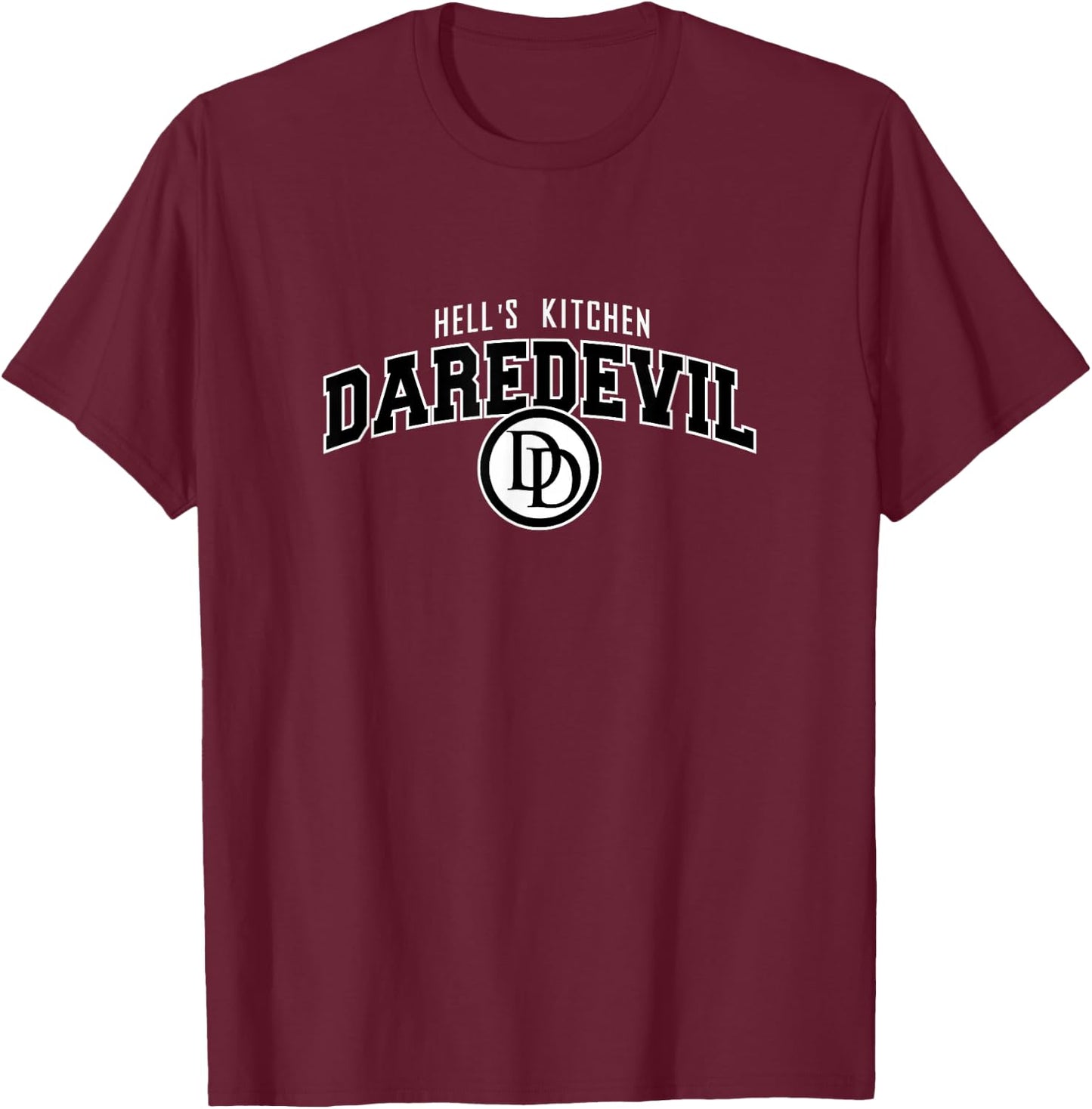Marvel Comics Retro Classic Hell's Kitchen Daredevil Logo T-Shirt - T-Shirt | Maroon