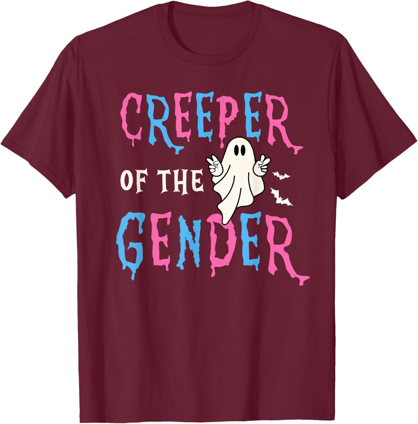 Keeper of Gender Halloween Funny Creeper Gender Reveal Party T-Shirt - T-Shirt | Maroon