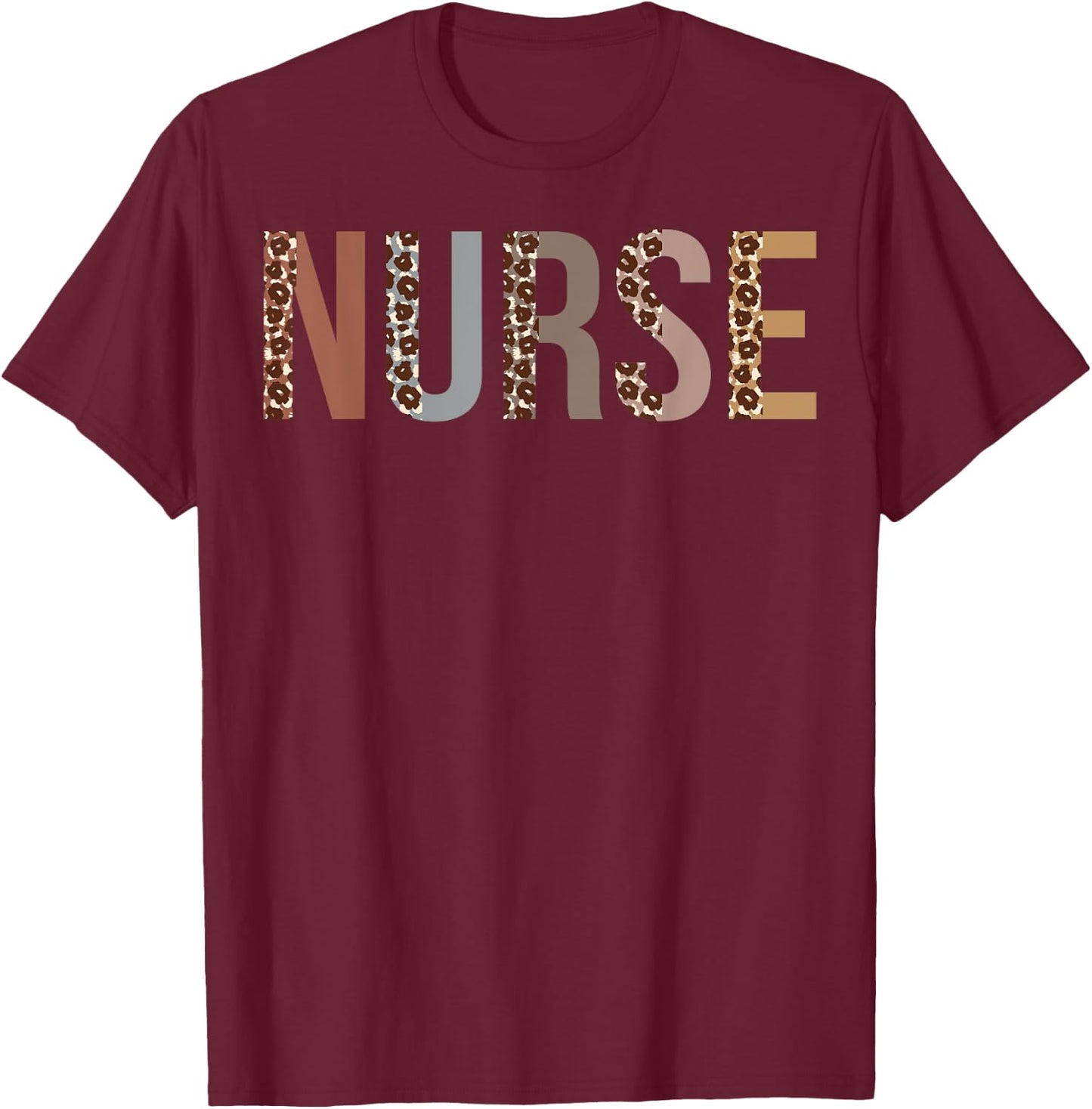 Leopard Nurse Day Appreciation Nurse Week For Work T-Shirt - T-Shirt | Maroon