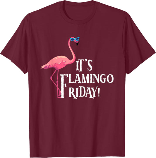 It’s Flamingo Friday Birds Wearing Glasses Bird Lover T-Shirt - T-Shirt | Maroon
