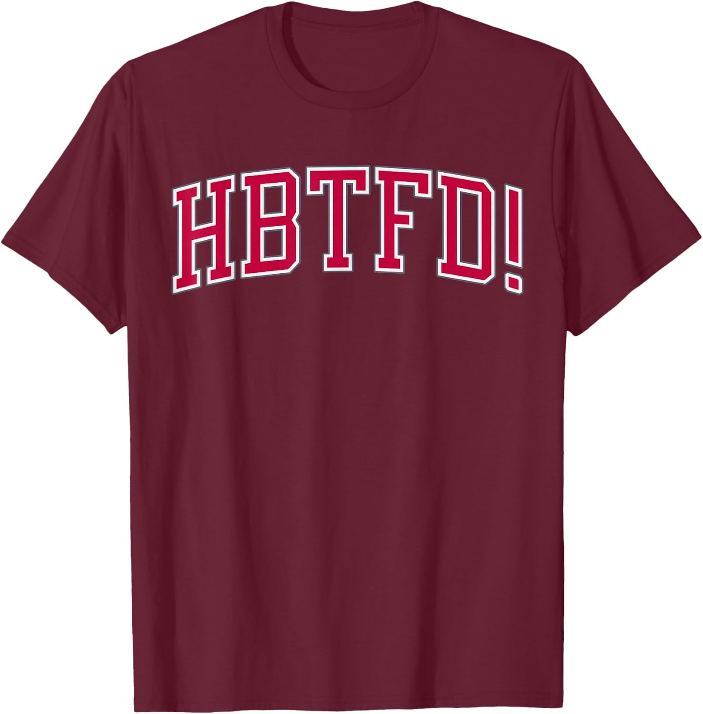 Football, USA HBTFD! Football - Men's Adults Black Short Sleeve Modern Football - Small T-Shirt - T-Shirt | Maroon