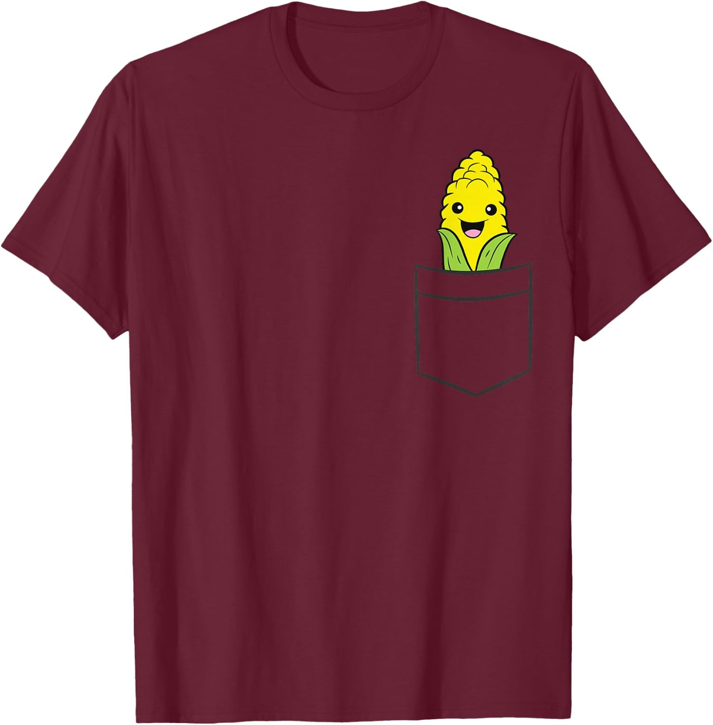 Sweet Corn In The Pocket Vegetable Cute Corn T-Shirt - T-Shirt | Maroon
