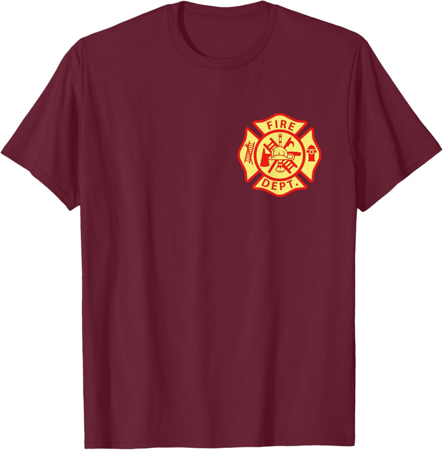 Fire Department Logo Uniform Fireman Symbol Firefighter Gear T-Shirt - T-Shirt | Maroon