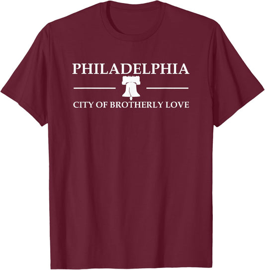 Philadelphia Philly Souvenir Keepsake City of Brother Love T-Shirt - T-Shirt | Maroon
